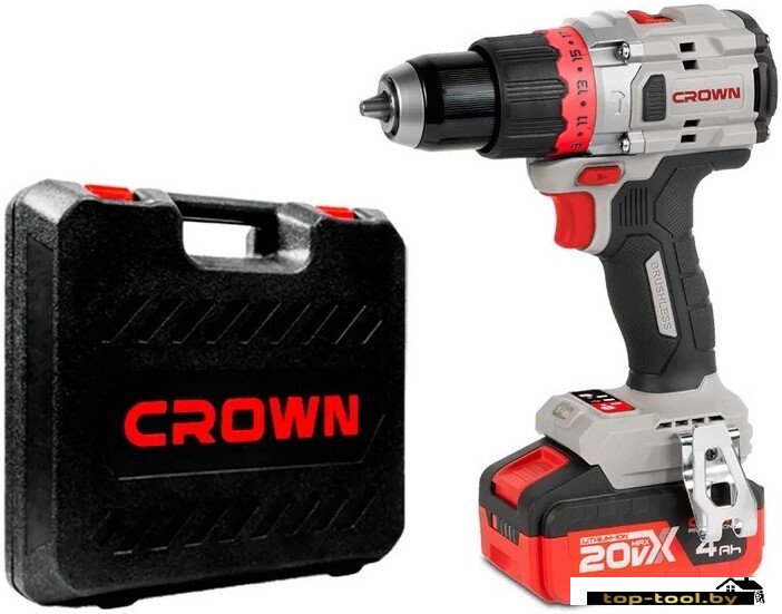 Ударная дрель-шуруповерт Crown CT21127HMX-4 BMC (с 2-мя АКБ, кейс)