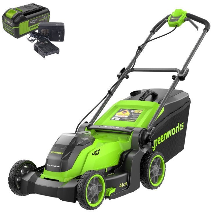 Газонокосилка Greenworks GD40LM411K4 2521007UB (с 1-им АКБ)
