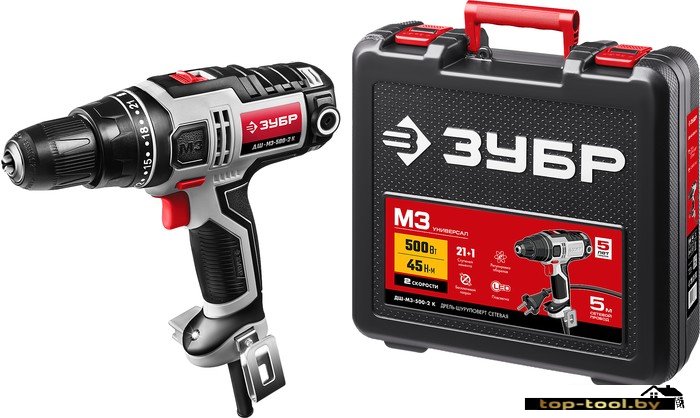 Дрель-шуруповерт Зубр ДШ-М3-500-2 К
