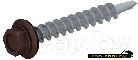 Starfix Кровельный по металлу 4.8х19 шайба с прокл. PT3 SM-22690-7000 (7000шт, оцинкованный, RAL 8019 серо-коричневый)