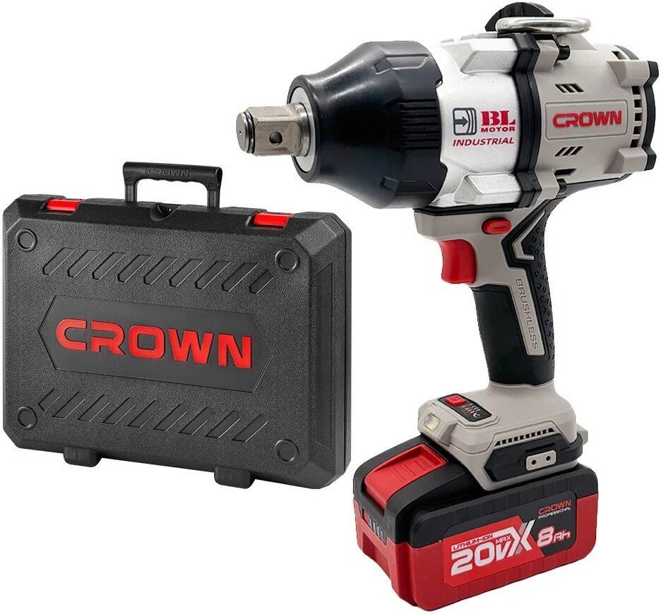 Гайковерт Crown CT22056HX-8SC4 BMC (с 1-им АКБ, кейс)