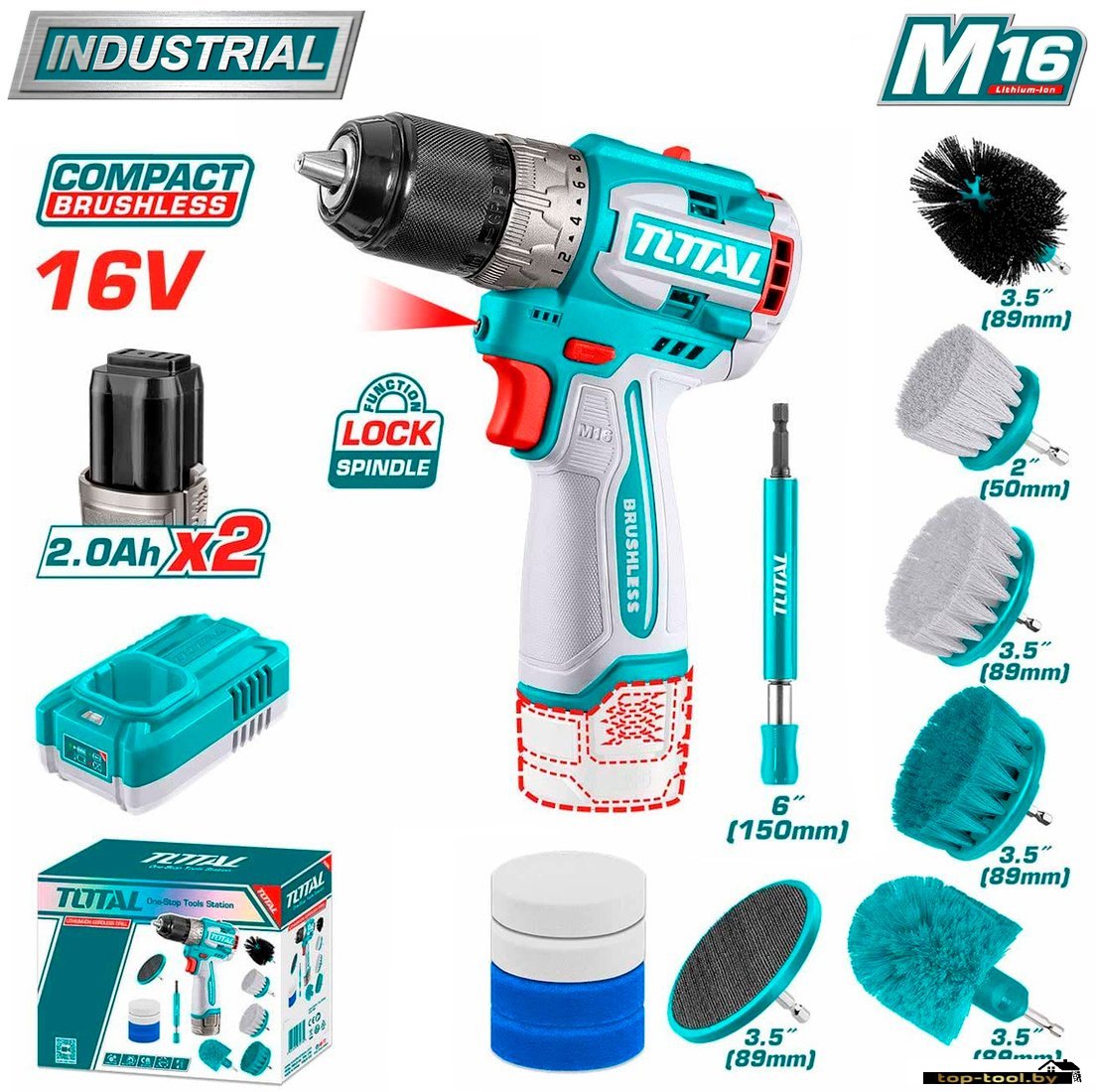 Дрель-шуруповерт Total TOSLI240786 (с 2-мя АКБ)