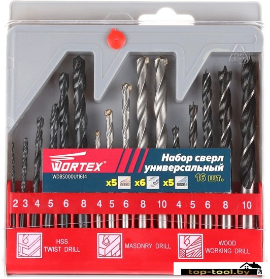 Набор оснастки Wortex WDBS000U11614 (16 предметов)