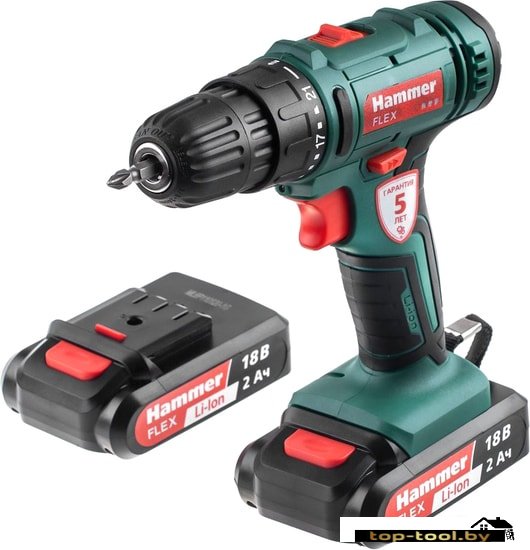Дрель-шуруповерт Hammer Flex ACD18BS (с 2-мя АКБ, кейс)