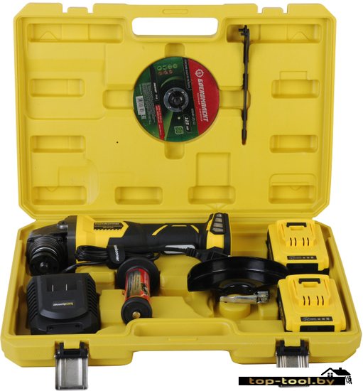 Угловая шлифмашина Hanskonner HAG18125BL (с 2-мя АКБ, кейс)