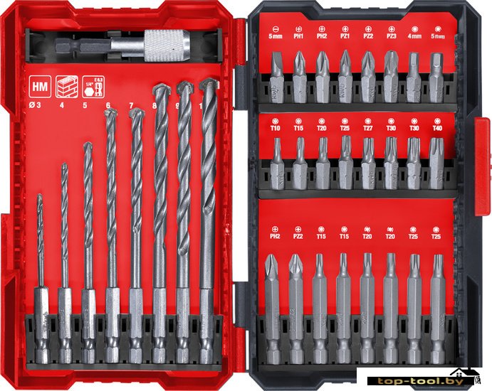 Набор бит и сверл KWB 49108940 (33 предмета)