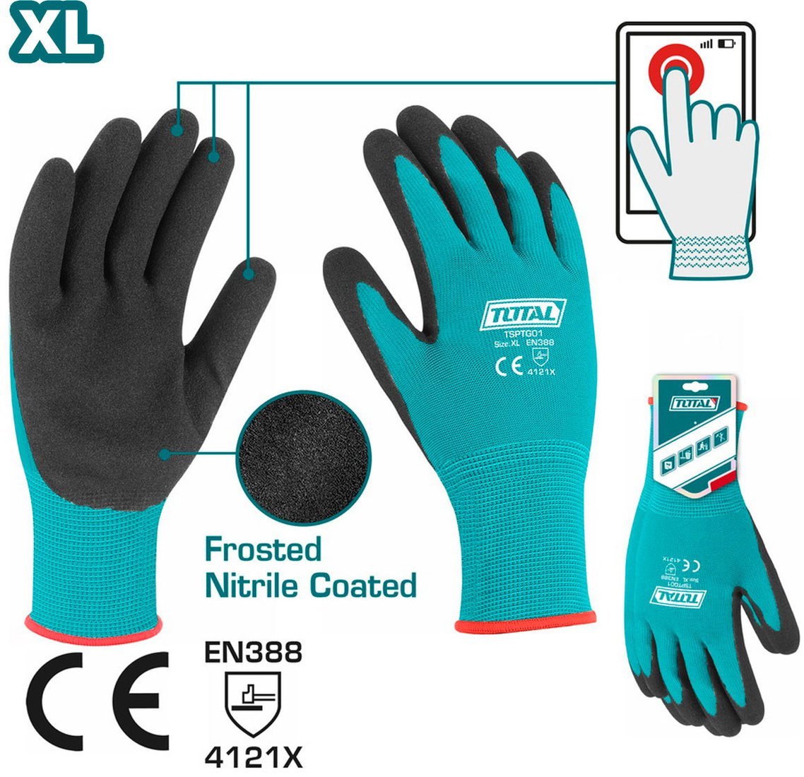 Текстильные перчатки Total TSPTG01