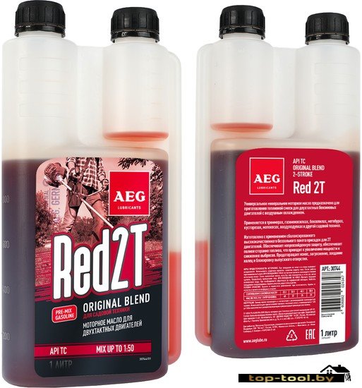 Моторное масло AEG Lubricants Universal 2T Motor Oil API TC с дозатором 1л