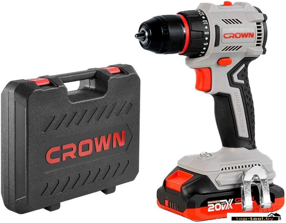 Дрель-шуруповерт Crown CT21131HMX-2 BMC (с 2-мя АКБ, кейс)