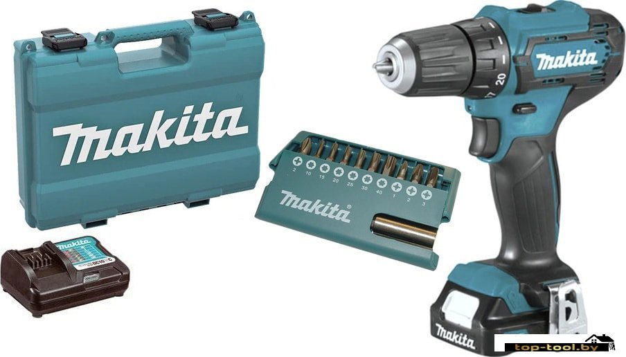 Дрель-шуруповерт Makita DF333DAX13 (с 2-мя АКБ, кейс +набор оснастки)