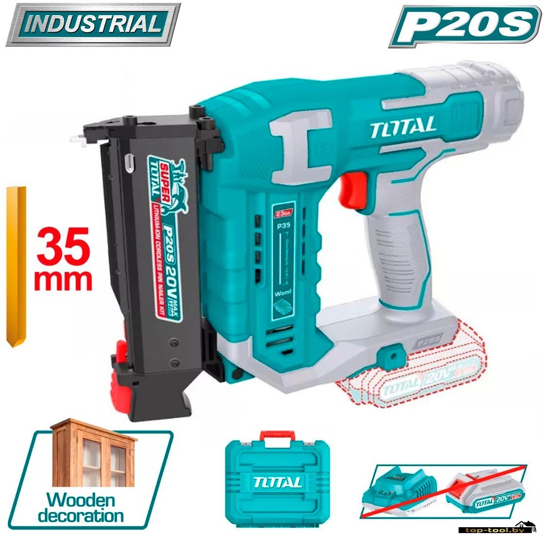 Гвоздезабиватель Total TCBNLI3603 (без АКБ, кейс)
